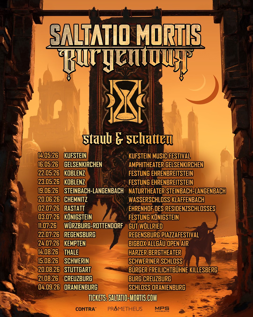 Event-News: Saltatio Mortis kündigen Burgentour 2026 „Staub & Schatten“an
