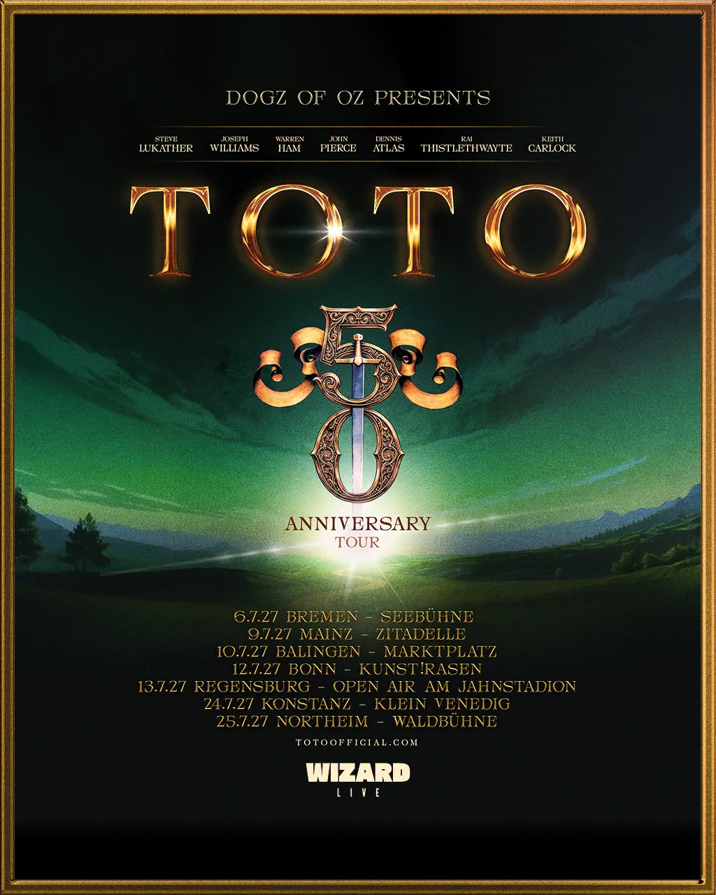 Event-News: Toto am 13. Juli 2027 in Regensburg